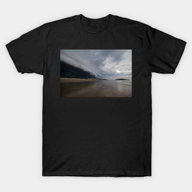 The Storm Rolling in to Good Harbor Beach Gloucester MA T-Shirt by WayneOxfordPh